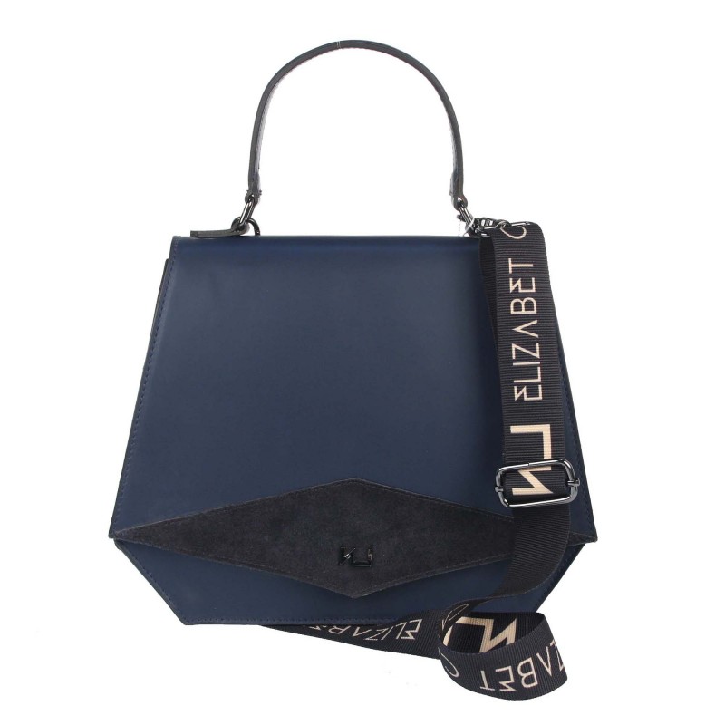 Women's leather EC001 handbag with an ELIZABET CANARD logo strap PROMO