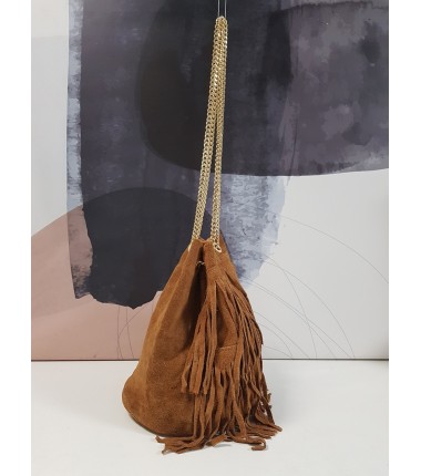 Handbag with fringes ES-S0038ZM Ego leather