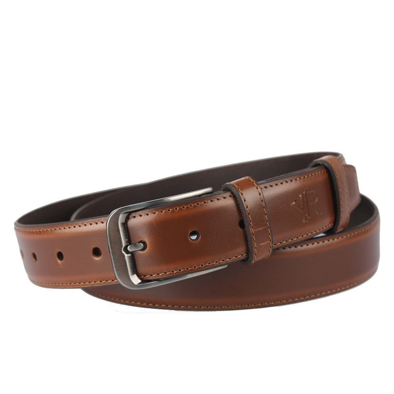 Men's leather belt RPM-14-PUM TAN ROVICKY