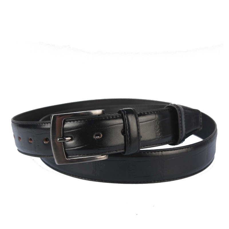 Men's leather belt PBJ-01-E BLACK Badura