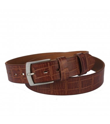 Men's leather belt PBJ-02-C BROWN Badura