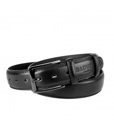 Men's leather belt JPC-31-01 BLACK Badura