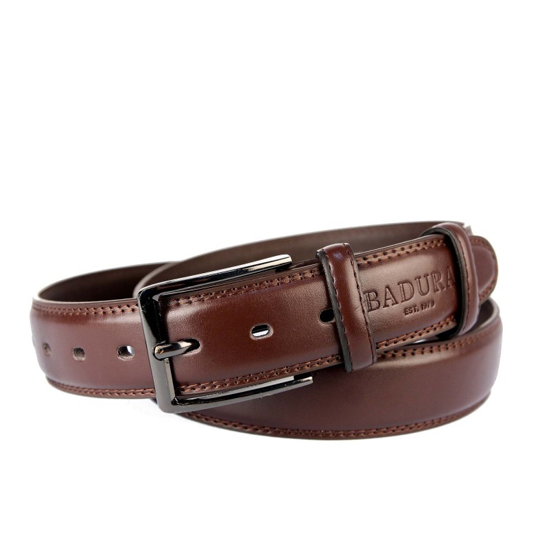 Men's leather belt JPC-31-01 BROWN Badura