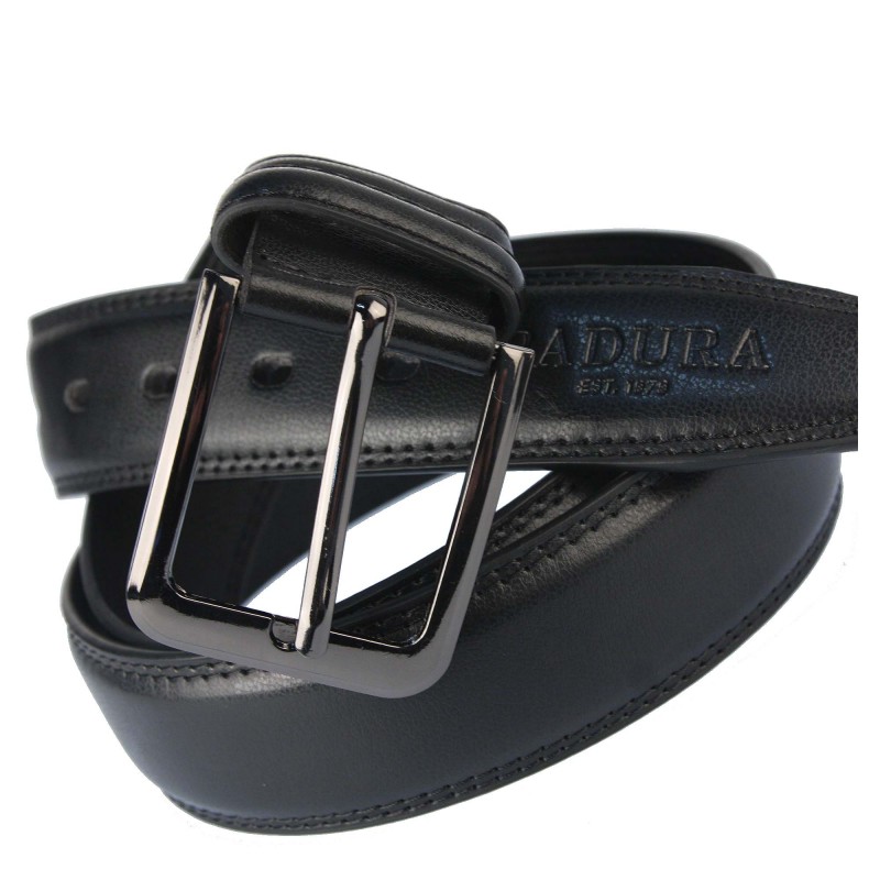 Men's leather belt JPC-31-02 BLACK Badura