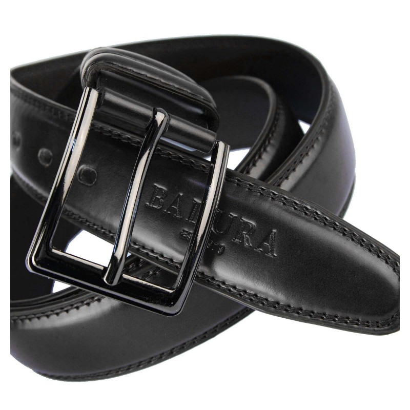 Men's leather belt JPC-31-03 BLACK Badura