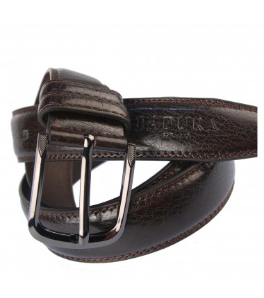Men's leather belt JPC-31-05 BROWN Badura
