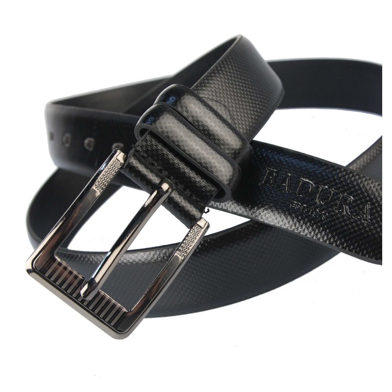 Men's leather belt JPC-1953 BLACK Badura