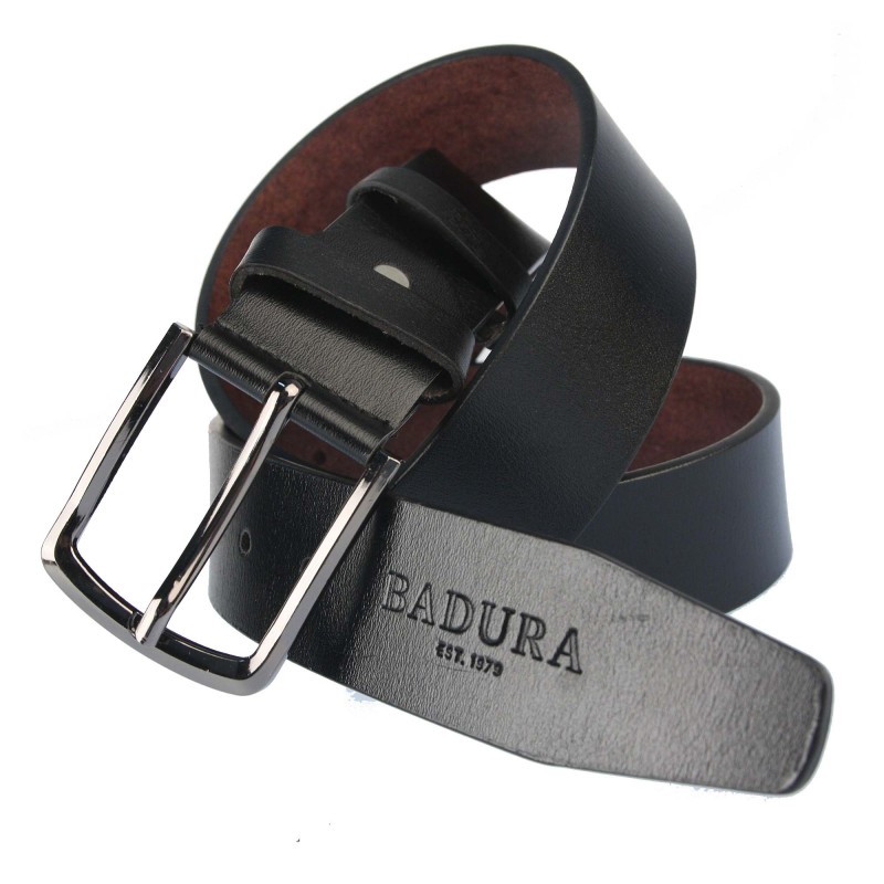 Men's leather belt JPC-2109 BLACK Badura
