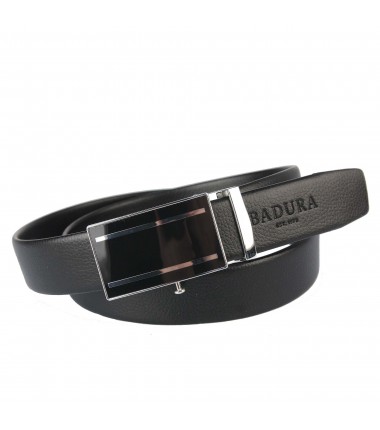 Men's leather belt JPC-AU-05 BLACK Badura automatic