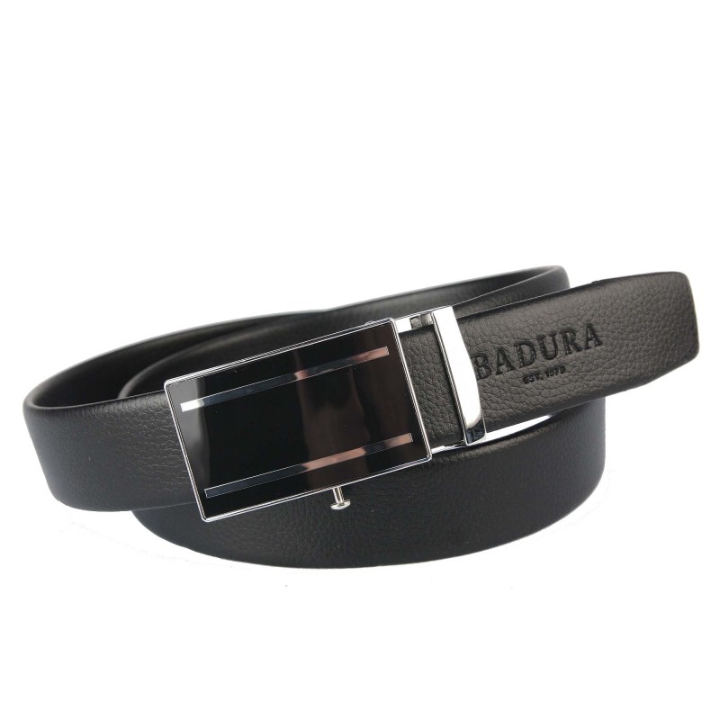 Men's leather belt JPC-AU-05 BLACK Badura automatic