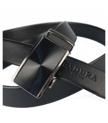 Men's leather belt JPC-AU-07 BLACK Badura automatic
