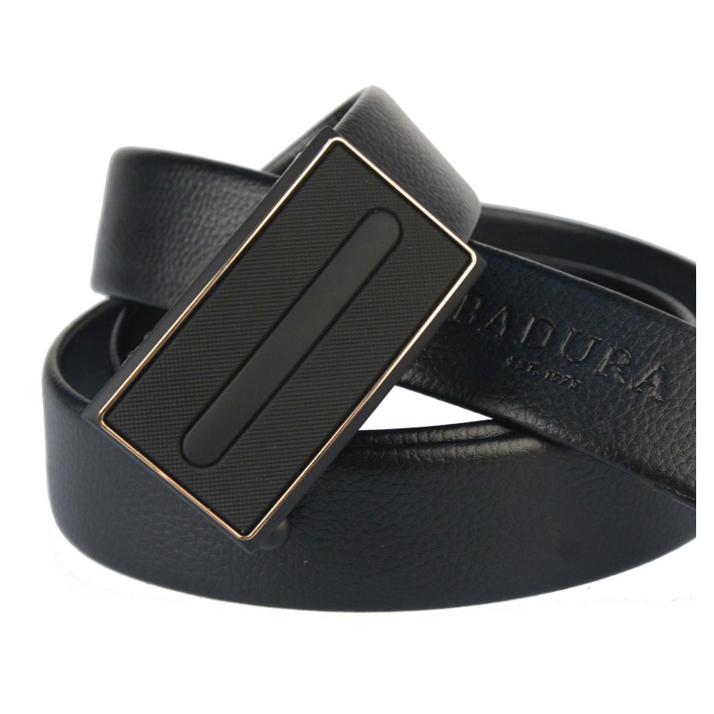Men's leather belt JPC-AU-09 BLACK Badura automatic