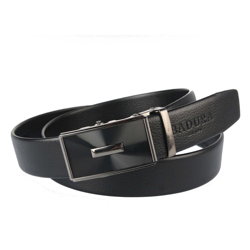 Men's leather belt JPC-AU-15 BLACK Badura automatic
