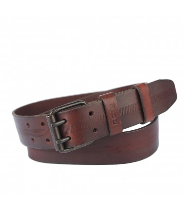 Leather belt for men II675059 D.BROWN BIG STAR