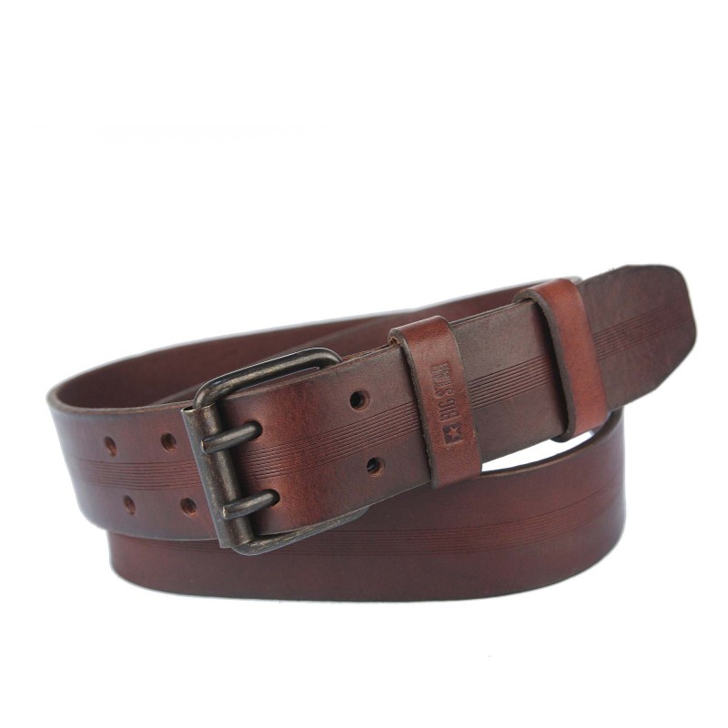 Leather belt for men II675059 D.BROWN BIG STAR