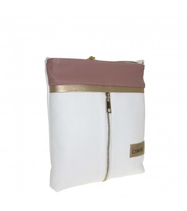 Shoulder bag P555 WHITE-PINK ​​Elizabet Canard