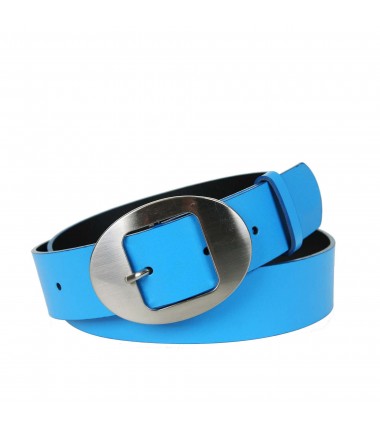Women's leather belt PA019-4 with a large buckle