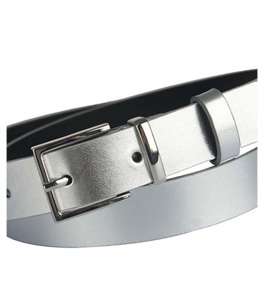 Women's leather belt PAD562-2 L / XL metallic