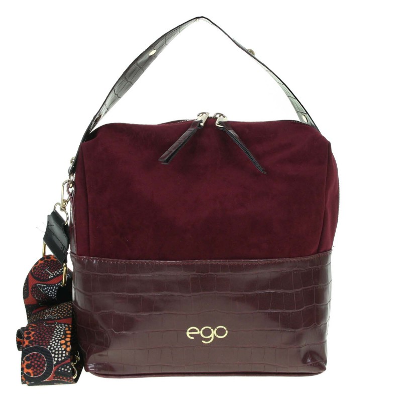 Suede handbag with croco P313ET F5 EGO
