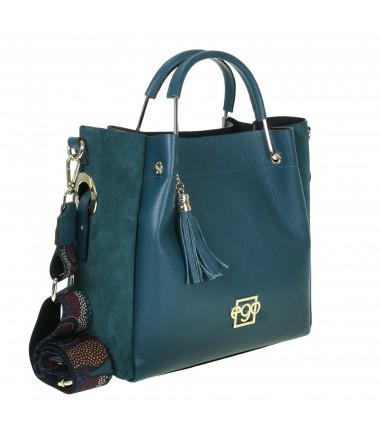 Leather handbag with suede sides ES-S0128 EGO