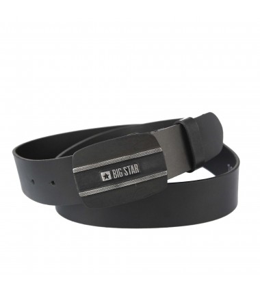 Men's leather belt II675063 BLACK BIG STAR logo