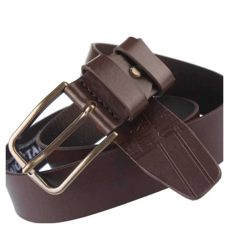 Men's leather belt II675051 BROWN BIG STAR classic