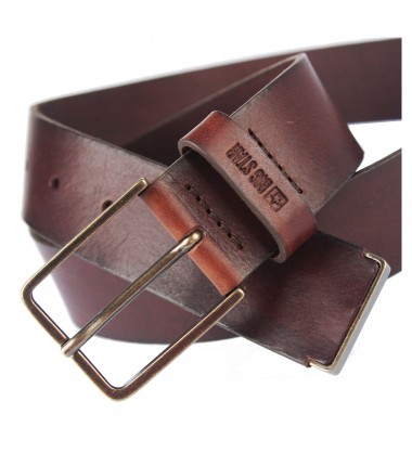 Men's leather belt HH674117 D.BROWN BIG STAR