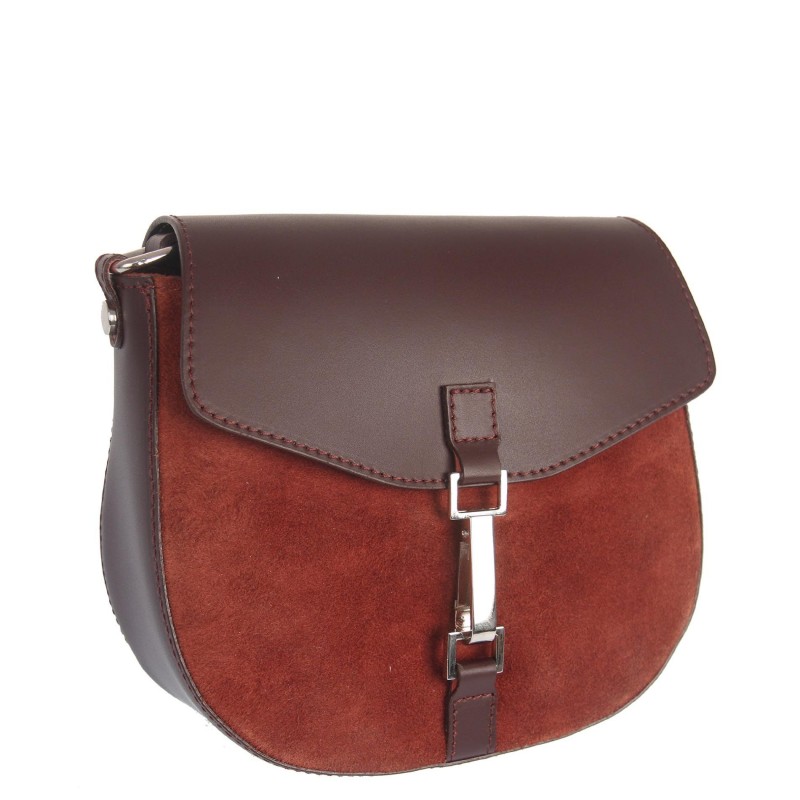 Leather bag S0581 with an interesting clasp