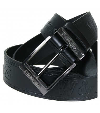 Men's leather belt MPA17-40 BLACK