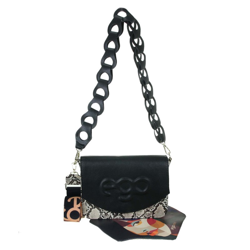 P-295 F12 bag with 2 flaps EGO with braided strap and animal motif