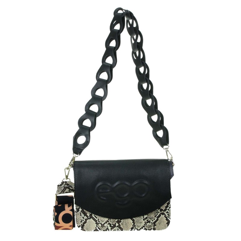 P-295 F12 bag with 2 flaps EGO with braided strap and animal motif