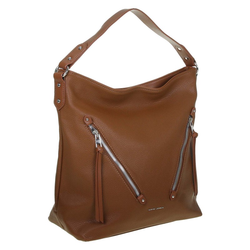 Elegant handbag 6874-2 DAVID JONES with zippers on the front