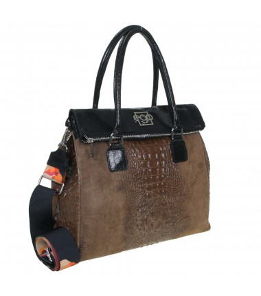 Leather handbag ES-S0119ZMZW 22JZ EGO with an animal motif