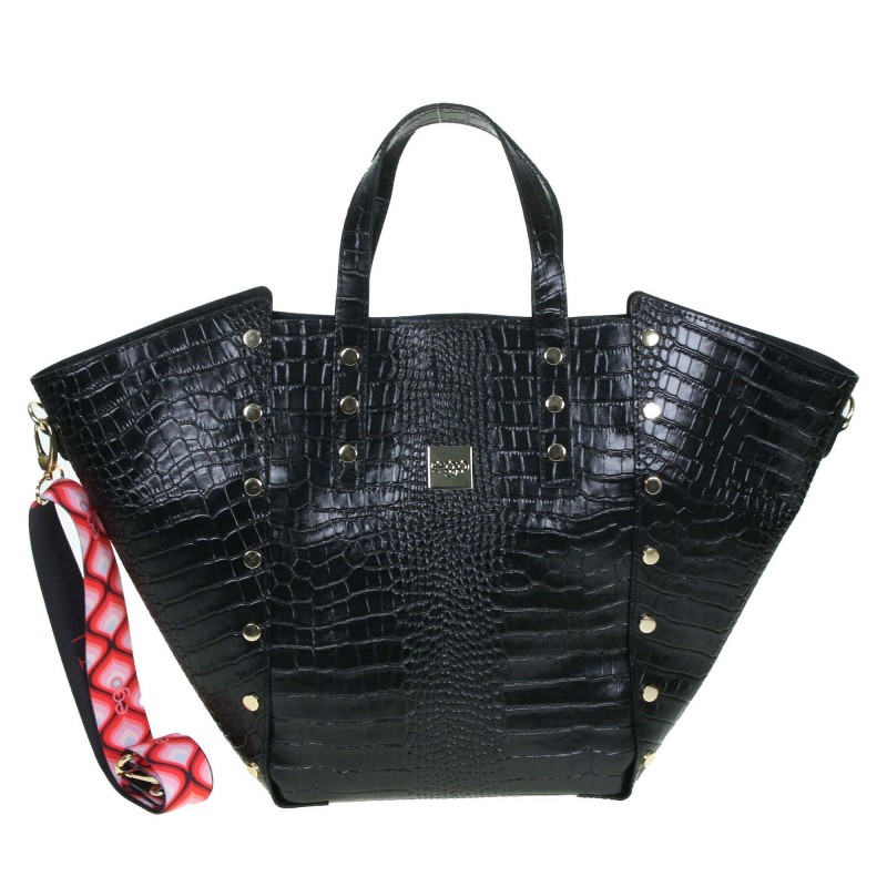 Large leather handbag ES-S0075 ZW EGO croco