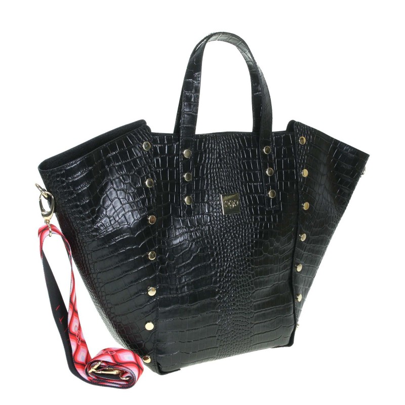 Large leather handbag ES-S0075 ZW EGO croco