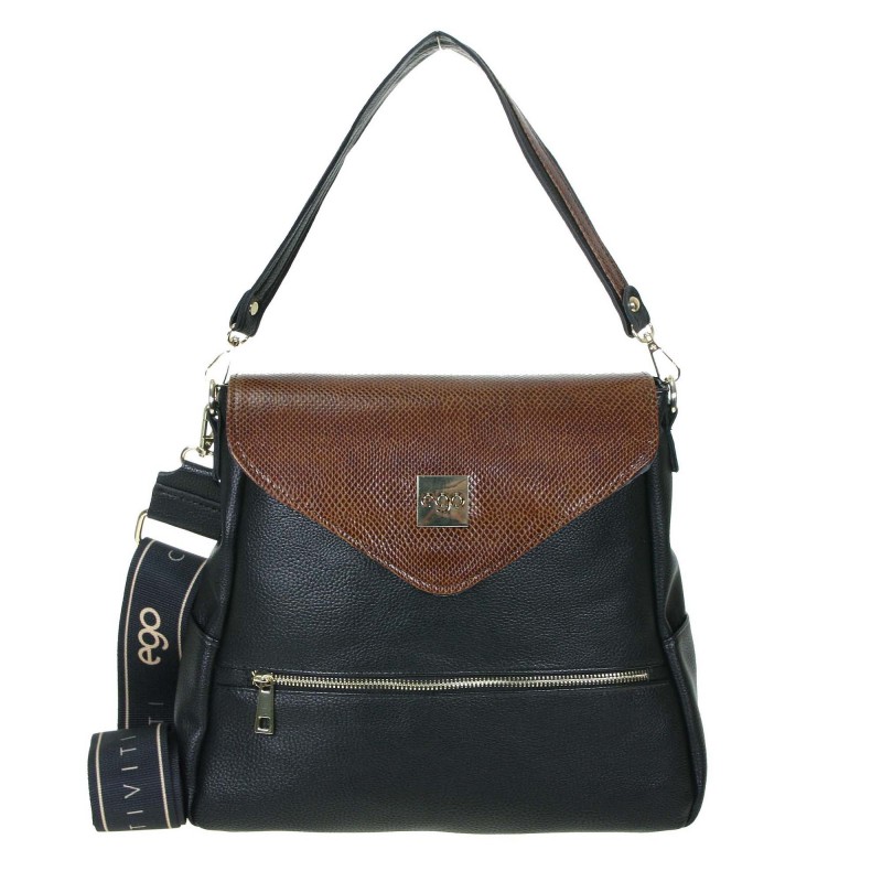 R-261 A13 handbag with 2 EGO flaps with an animal motif