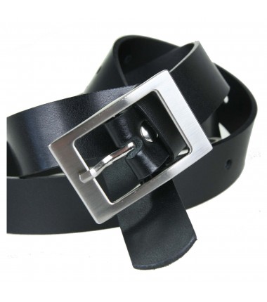 Wide women's belt PA451-30 BLACK leather