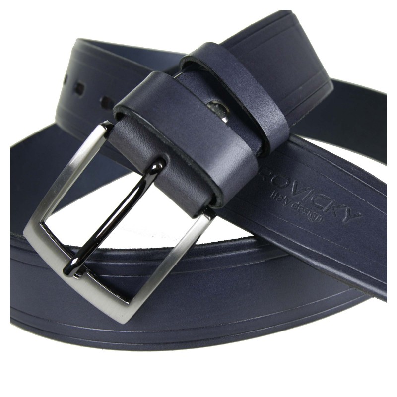 Men's leather belt PRV2 NAVY