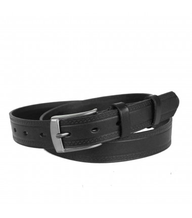 Men's leather belt PAM1096-30 BLACK