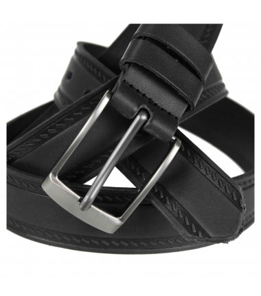 Men's leather belt PAM1097-30 BLACK