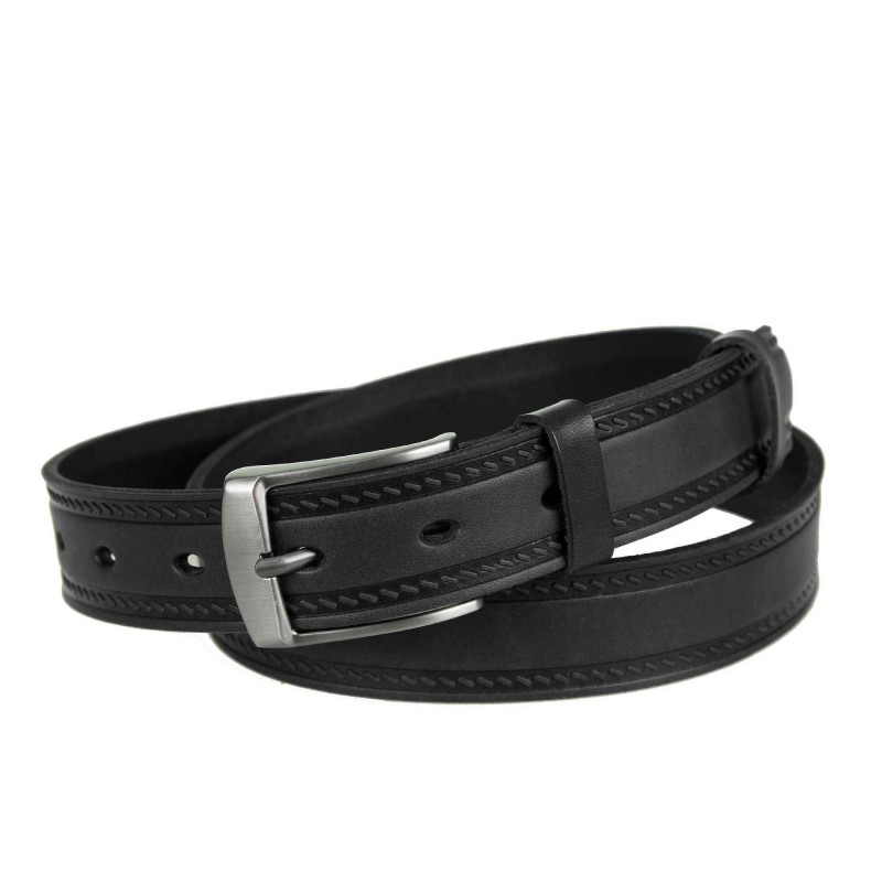 Men's leather belt PAM1097-30 BLACK