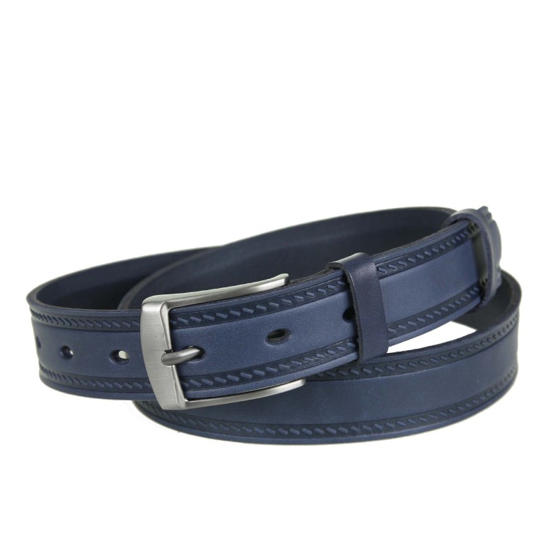 Men's leather belt PAM1097-30 NAVY