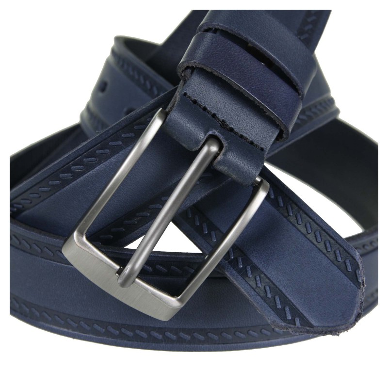 Men's leather belt PAM1097-30 NAVY