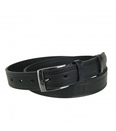 Men's leather belt PAM1112-30 BLACK
