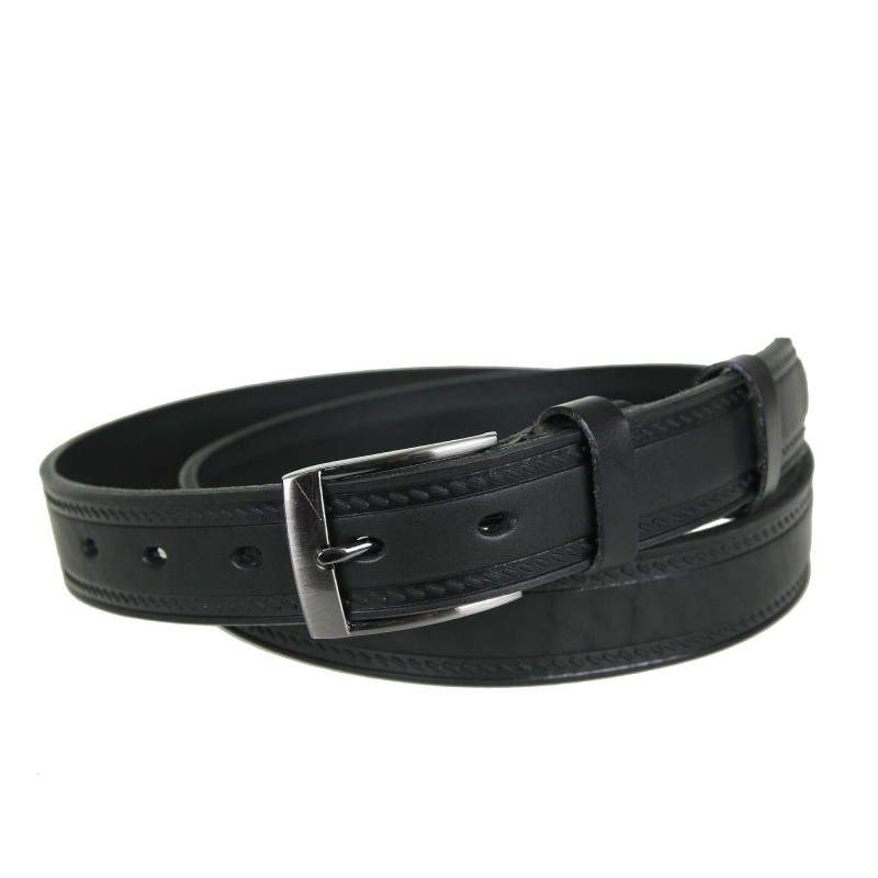 Men's leather belt PAM1112-30 BLACK
