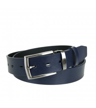 Men's leather belt MPAM01-35 NAVY