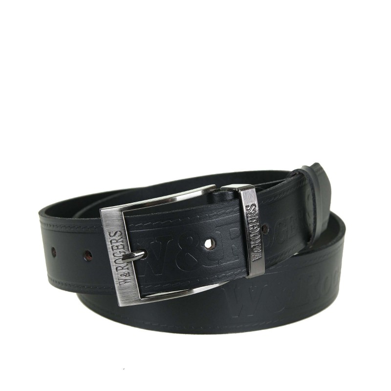 Men's leather belt PAM709-4 BLACK