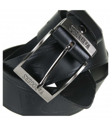 Men's leather belt PAM709-4 BLACK