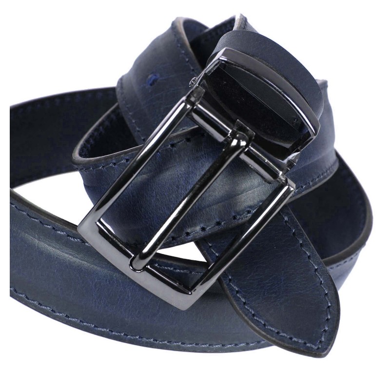 Men's leather belt PAM1021-35 NAVY