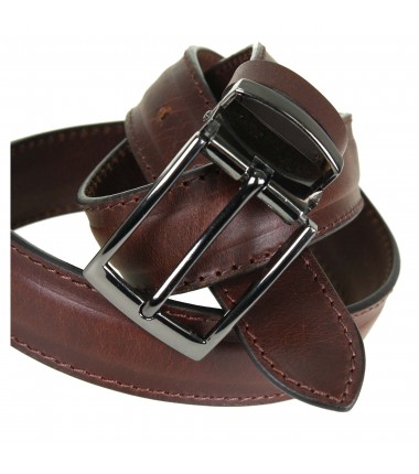 Men's leather belt PAM1021-35 D.BROWN